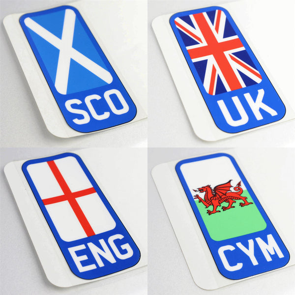 Blue 2D Number Plate Flag Side Badges