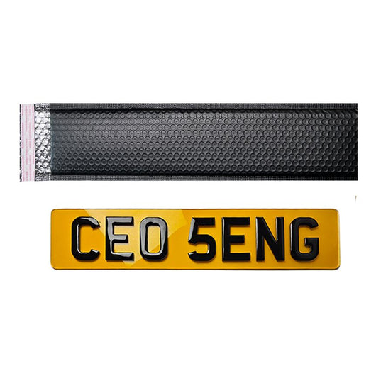 Box Number Plates Premium Black Number Plate Padded Envelopes - Bubble Bag Packaging Pos ...